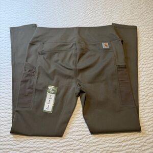 Carhartt Force Fitted Olive Utility Leggings Zipper Pockets